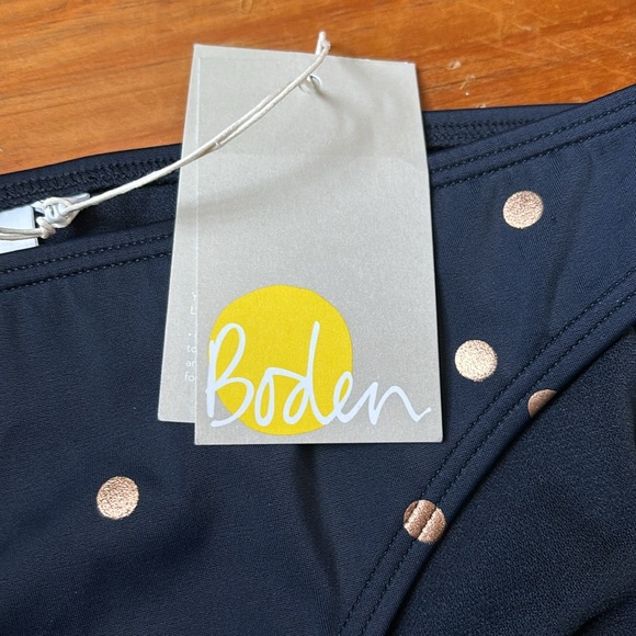 New! BODEN 8 Navy Blue Swim Bottoms w/Gold Polka Dots Spotty Legacy Collection - Picture 4 of 7